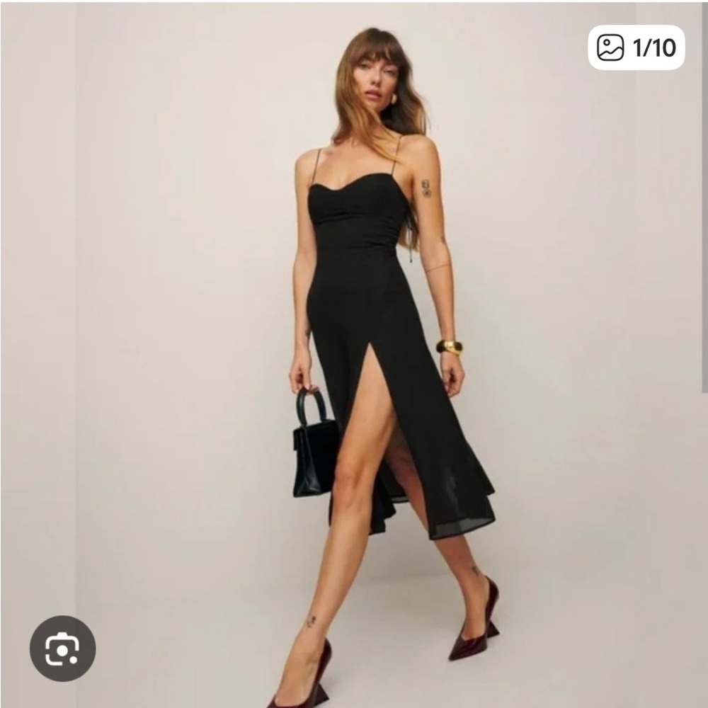 Reformation Juliette Midi Dress Black